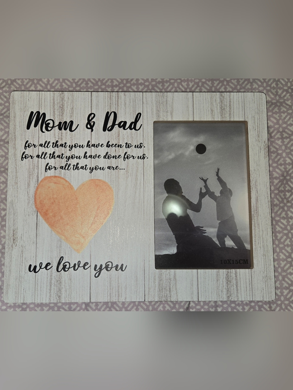 Appreciation Mom And Dad Picture Frame /Plaque Wall Or Stand